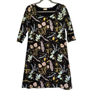 Thief & Bandit Organic Jersey Hand Painted Desert Floral 3/4 Sleeve Dress Size S